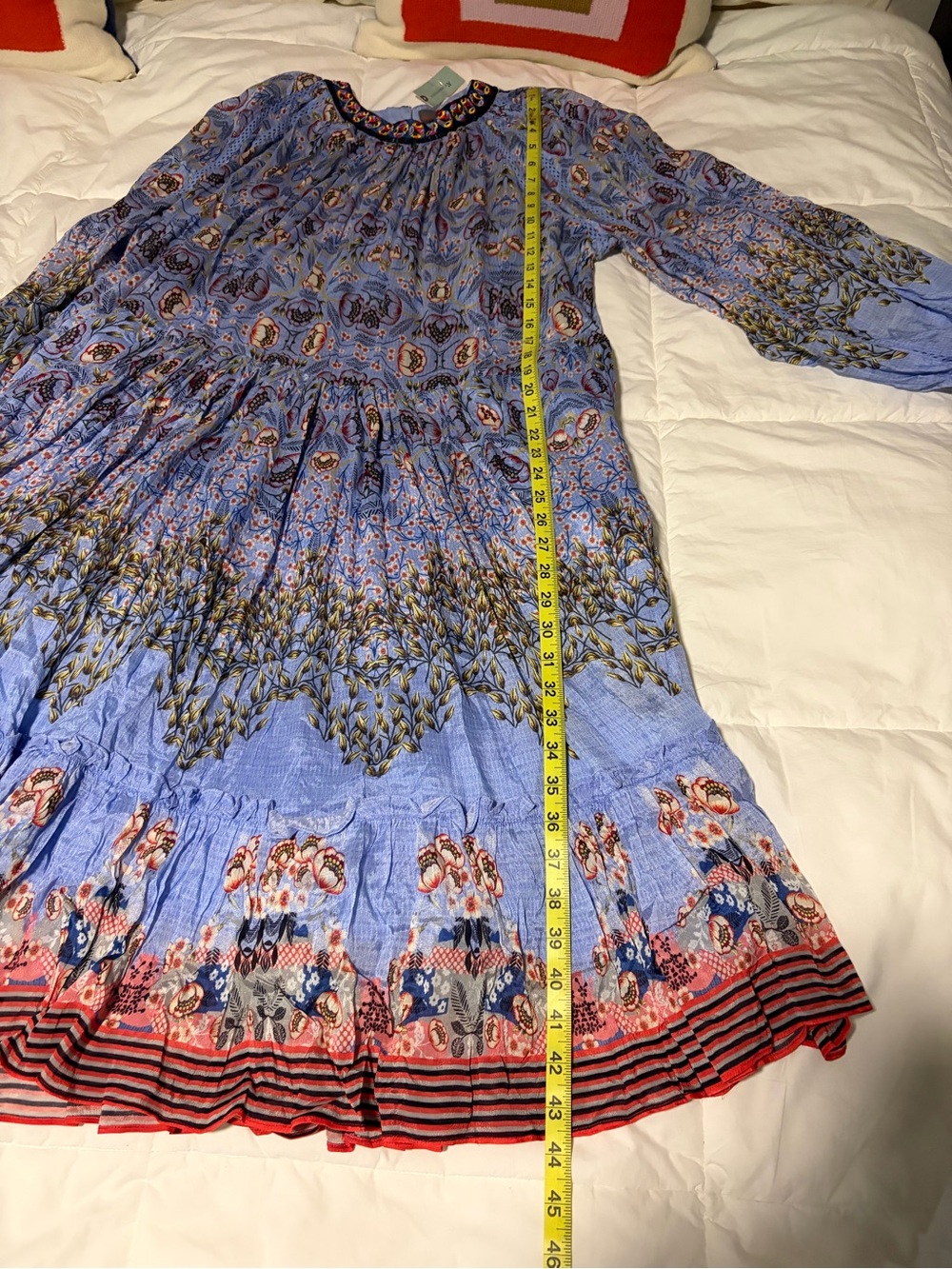 NWT Anthropologie Bhanuni by Jyot Pale Blue Floral Dress Size 3X - Picture 11 of 11